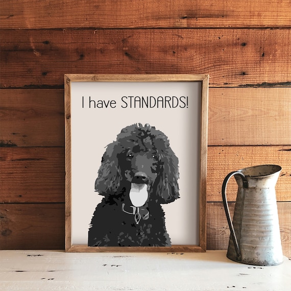 Black Standard Poodle Art Print Etsy