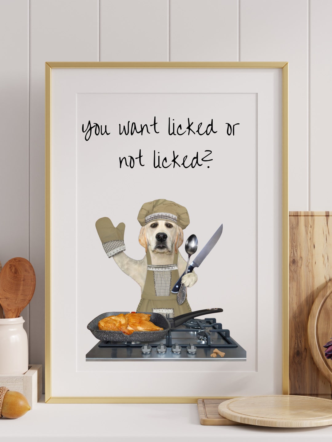 Yellow Lab Gifts, Dog Kitchen Wall Decor, Art Print, Labrador Retriever