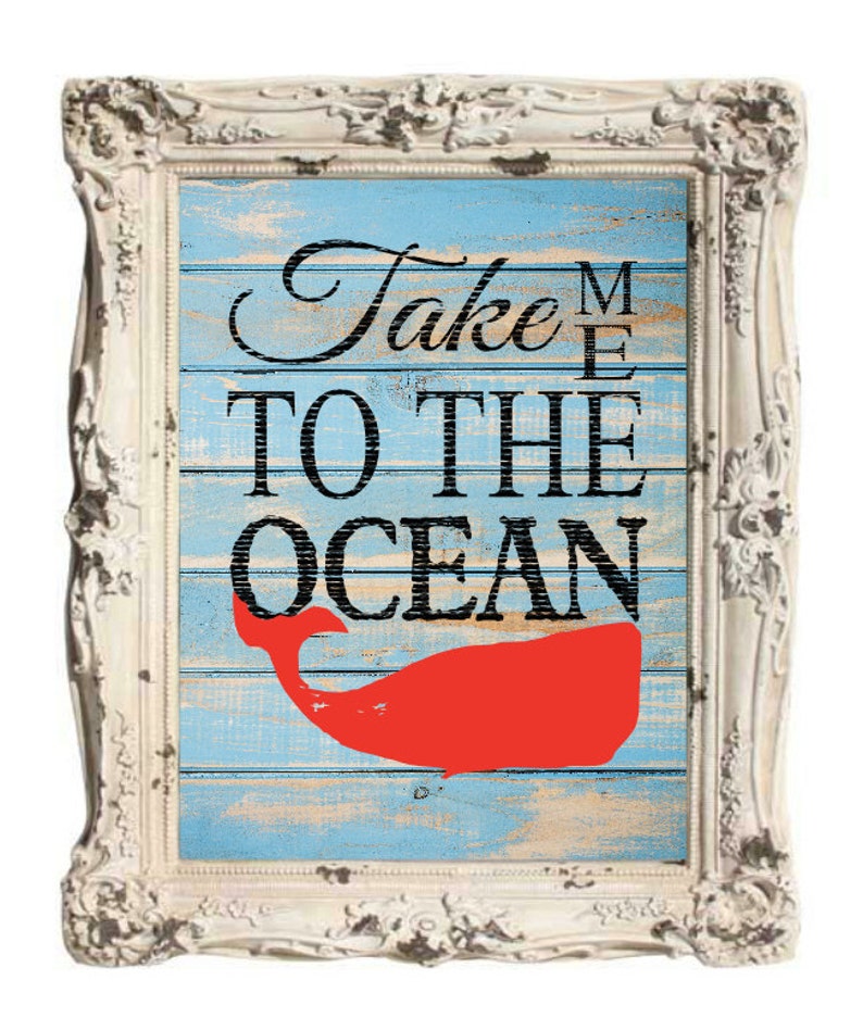 Beach Art, Beach Sign, Beach Wall Decor, Whale, Beach quote, image 2