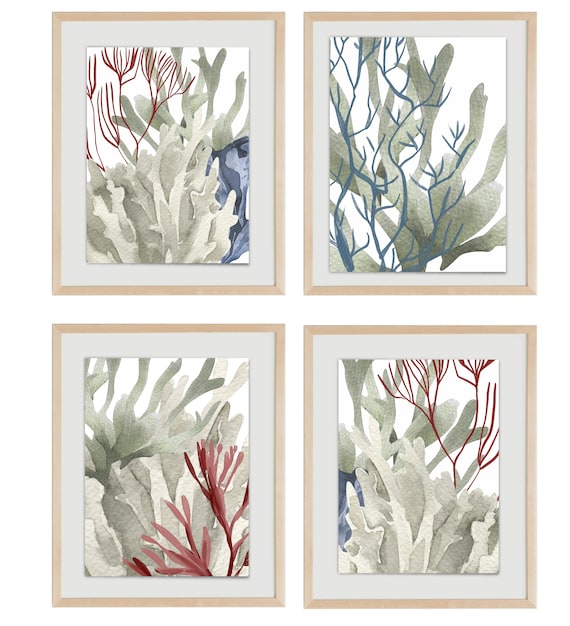 Beach House Art Prints Grouping Coastal Wall Decor Ocean Etsy