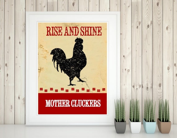 Mother Clucker Sign Rooster Kitchen Decor Wall Art Print - Etsy