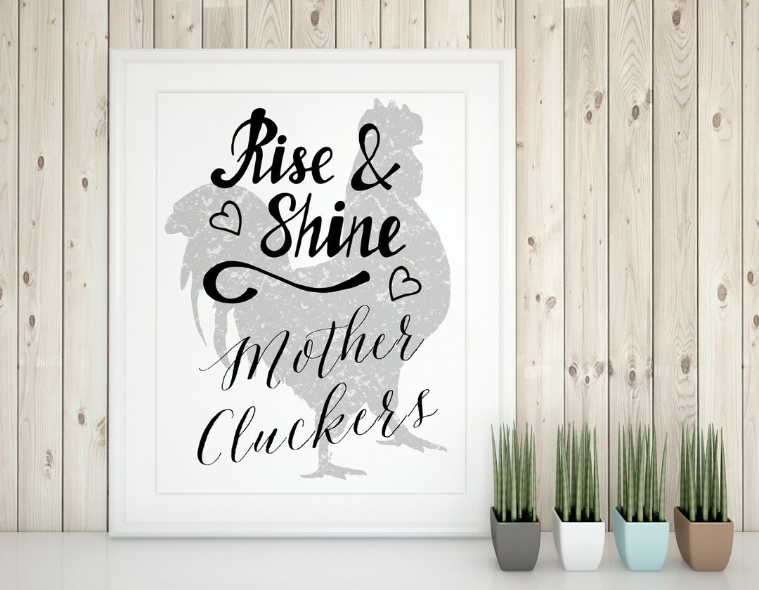 Mother Clucker Signs, Rooster Art Print, Farmhouse Decor, Barn Animal ...