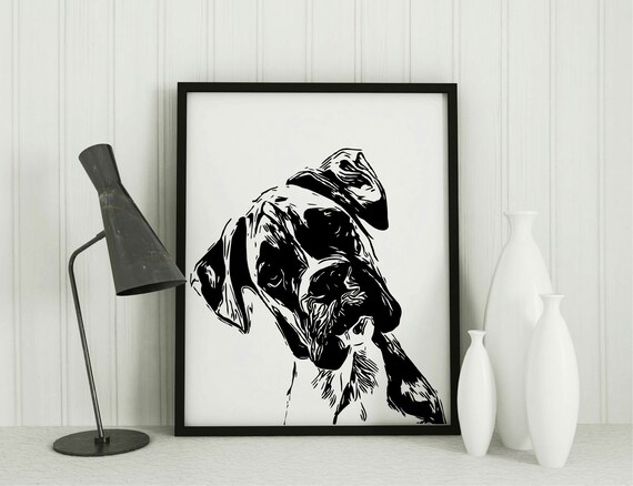 Boxer dog Art Print Wall decor pet 