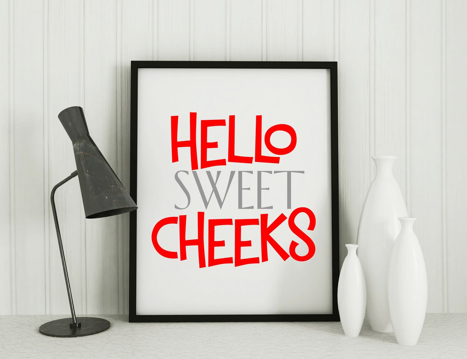 Hello Sweet Cheeks Bathroom Wall Art Print Sign Etsy