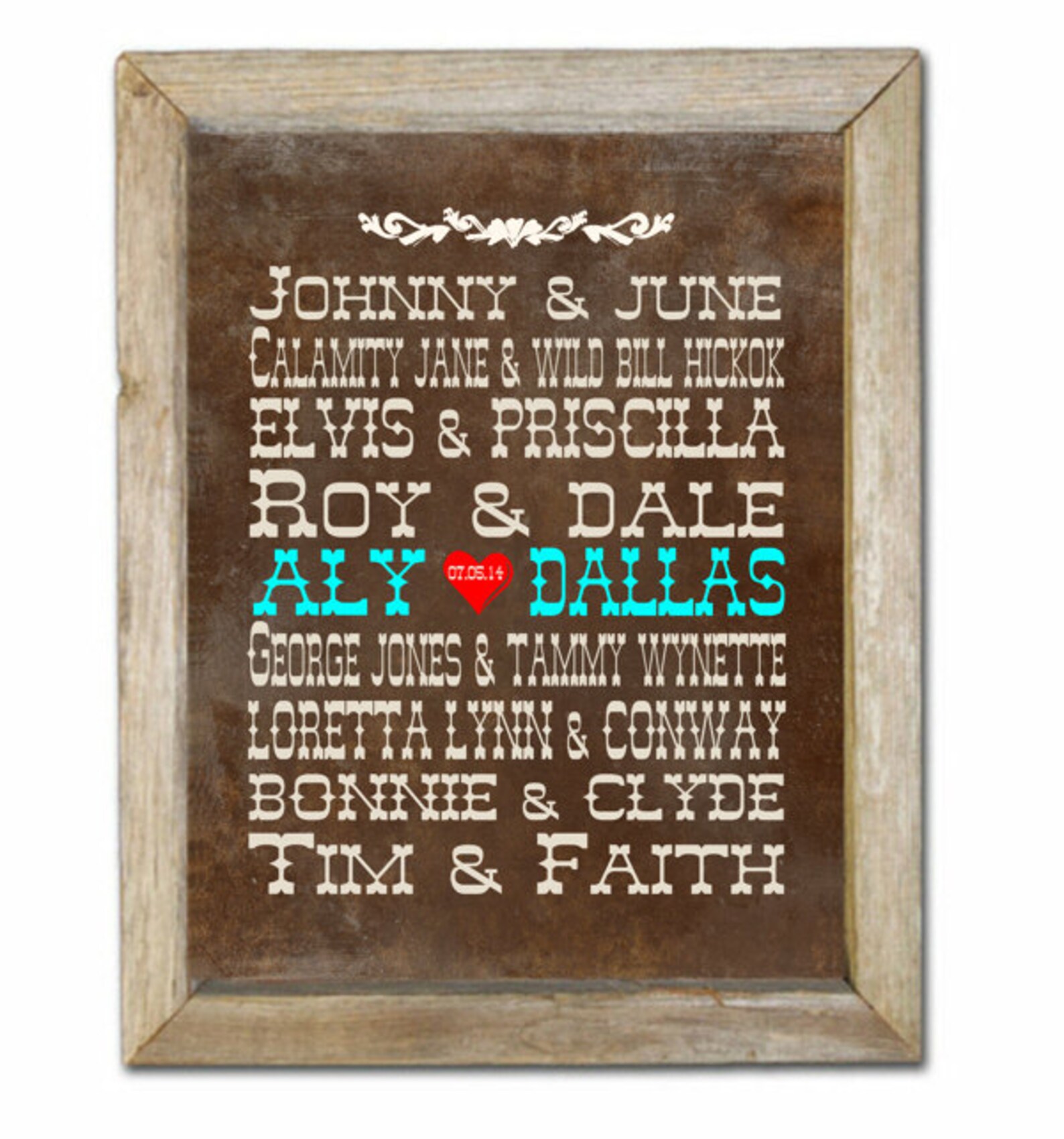 Western Famous Couples Art Print Western Famous Couples Etsy