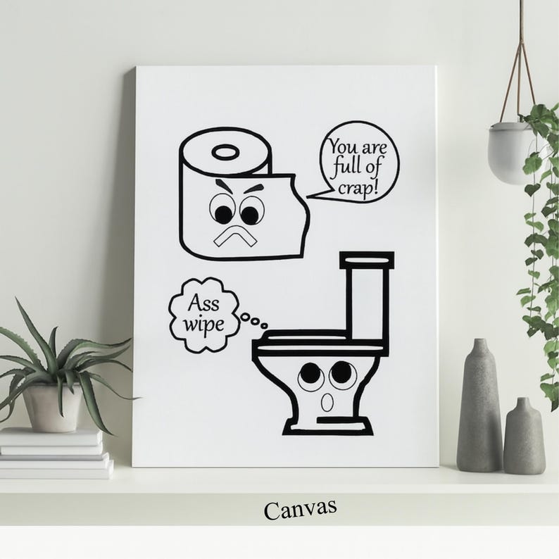Funny Bathroom Art Print: Toilet Humor Wall Decor - Etsy