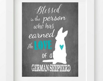 German Shepherd Art Print gift ideas wall decor sign