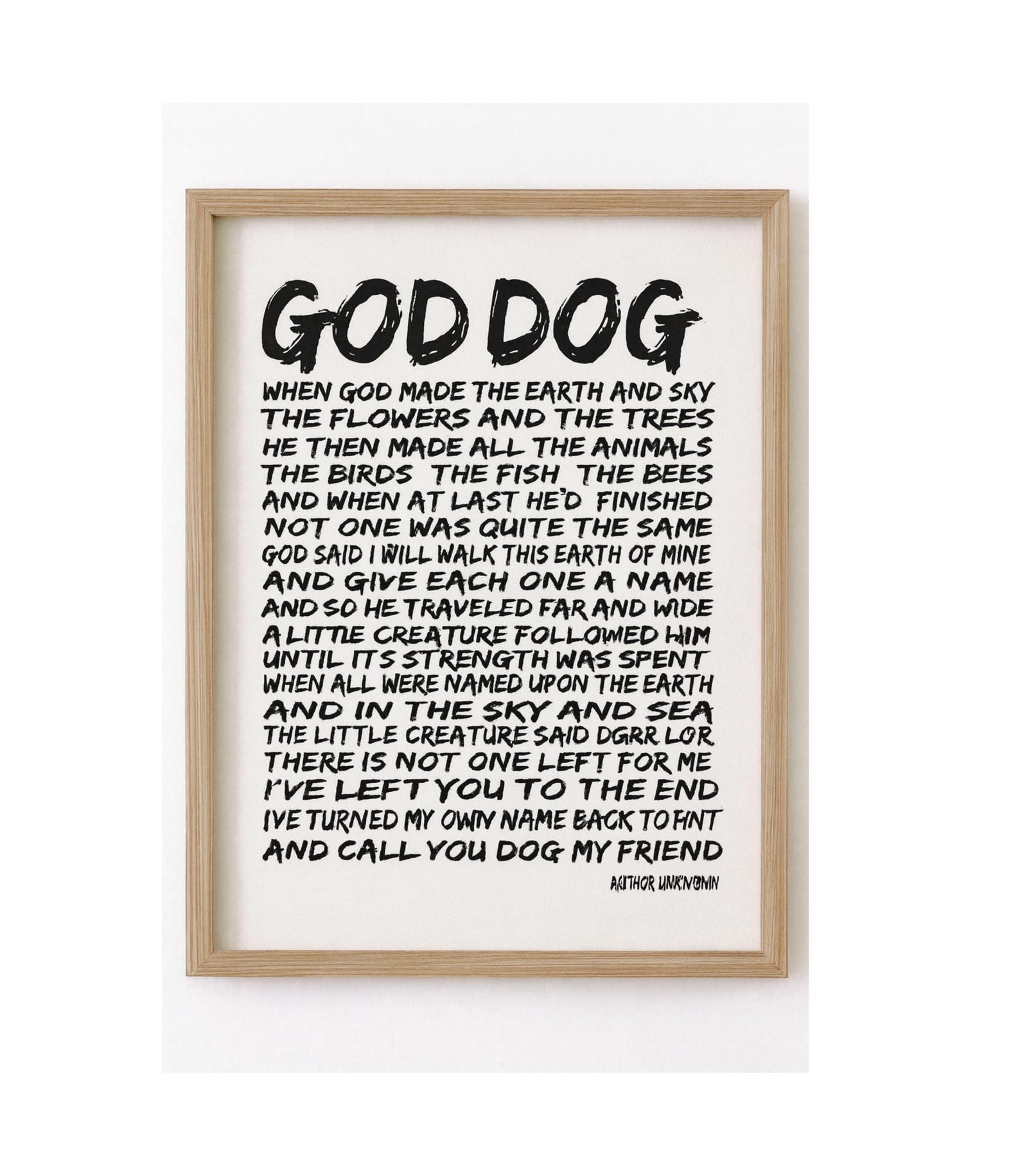 God Dog Poem Art Print: Inspirational Dog Lover Gift - Etsy