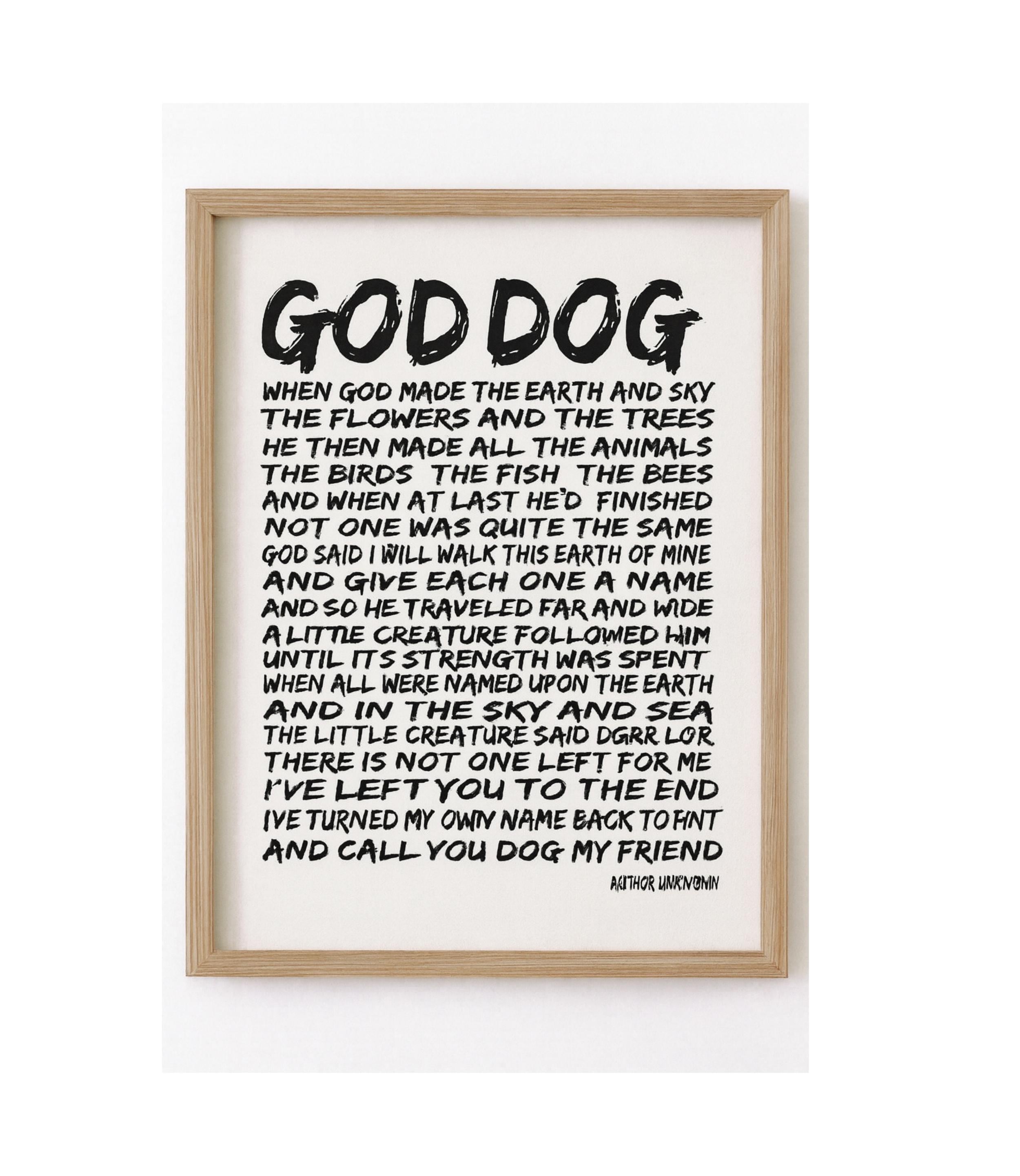 God Dog Poem Art Print: Inspirational Dog Lover Gift - Etsy