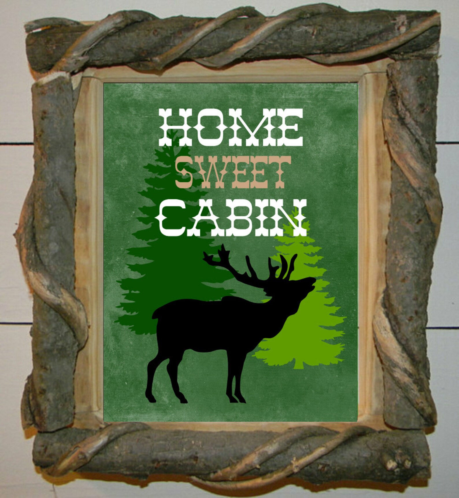 Printable Cabin Wall Art Home Sweet Cabin Deer Art Cabin Etsy