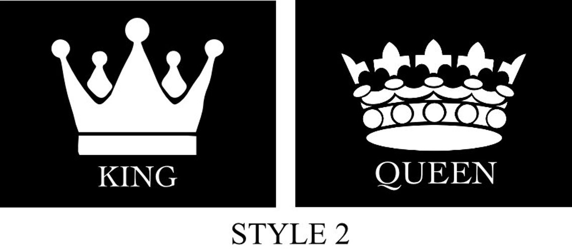 King and Queen Art Prints His and Her Crowns Modern Wall | Etsy