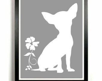 Chihuahua Art Print - Dog artwork, Chihuahua Silhouette