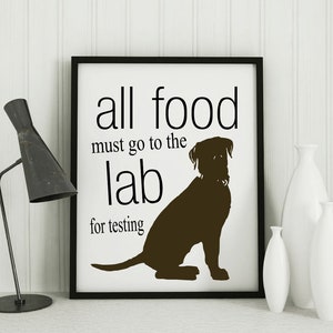 Cadeaux labrador, labrador retriever tous les aliments doivent aller au laboratoire pour être testés, drôle d'impression de chien image 3