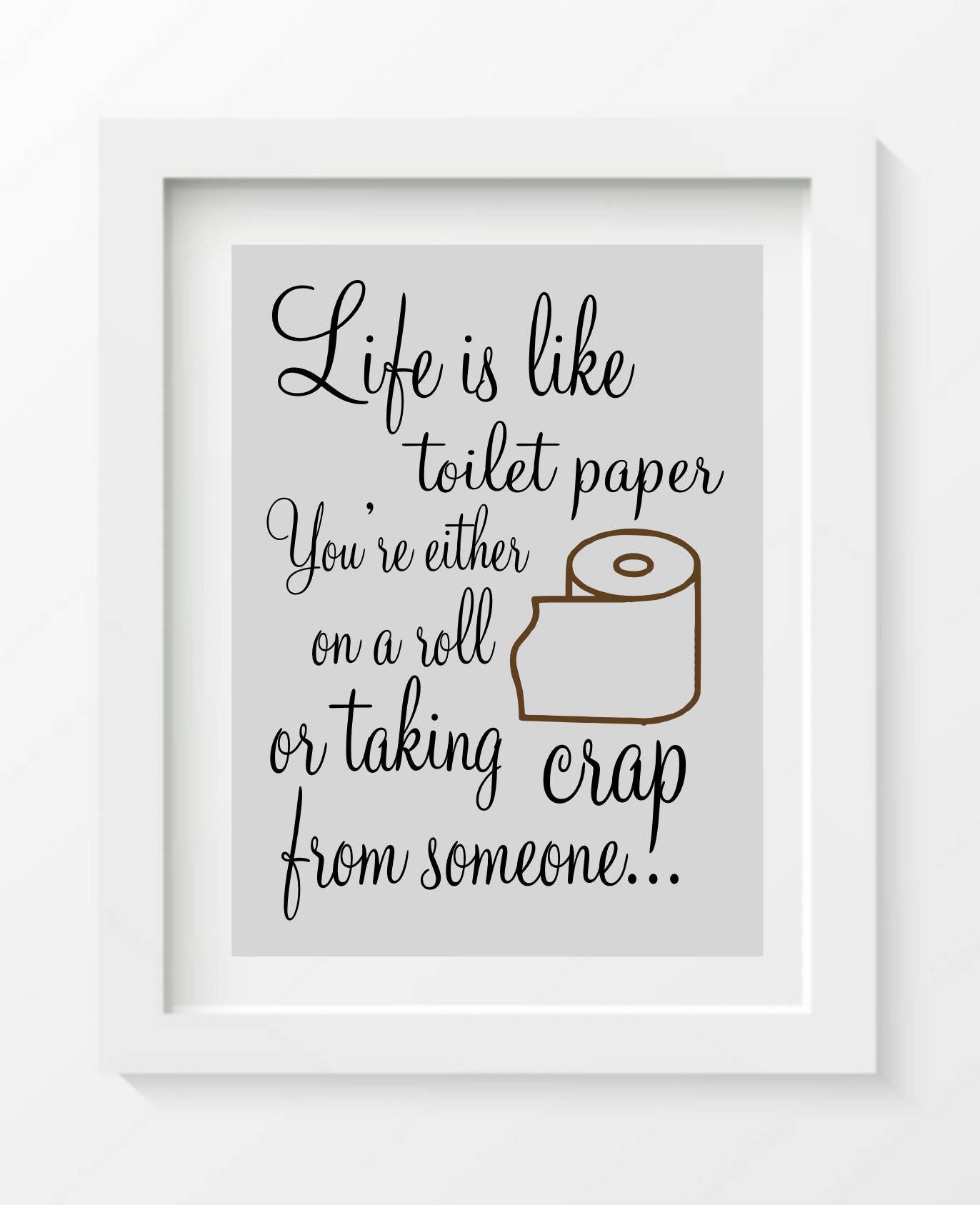 Impresión divertida del baño cita del baño la vida es como | Etsy