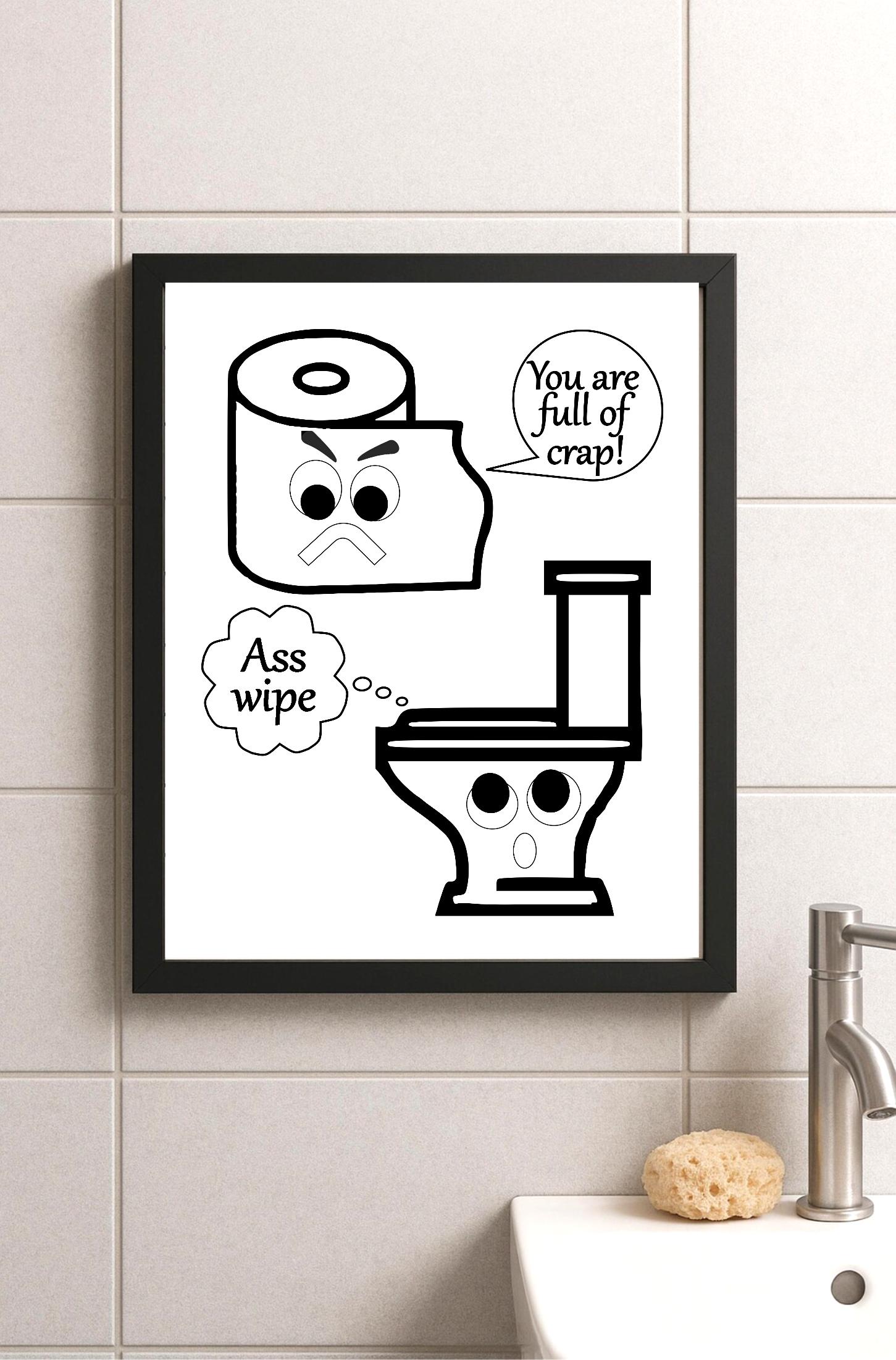 Funny Bathroom Art Print: Toilet Humor Wall Decor - Etsy