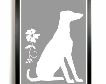 Greyhound Print, Dog Silhouette, Modern Dog Art