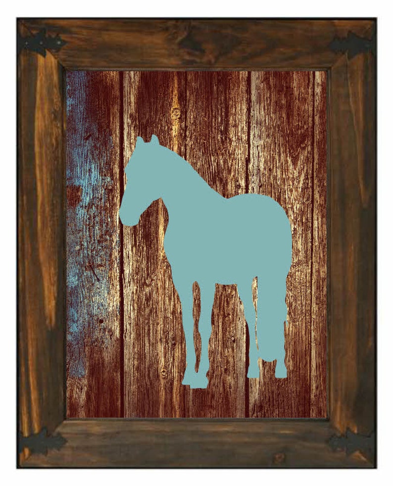 Horse Gift Barnwood Western Wall Decor Horse Silhouette Etsy