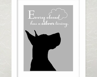 Great Dane Art Print, Modern Wall Decor, Great Dane Silhouette