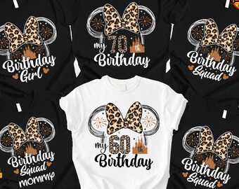 Disney Birthday Girl Shirts, Matching Disney Birthday Squad Tee, Custom Family Disney Birthday Trip Shirts