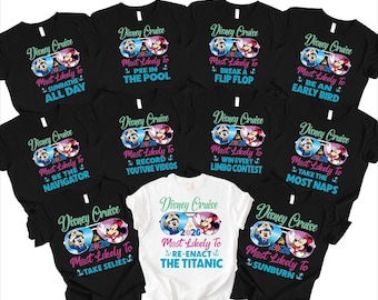 Kreuzfahrtcrew wahrscheinlich Shirts 2026, Familie Kreuzfahrt Shirts mit benutzerdefiniertem Text, passende Kreuzfahrt Urlaub T-Shirts, Gruppenreise lustige Shirts