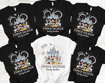 Disney Family Vacation Shirts 2026, Personalized Matching Family Trip TeeDisney Family Vacation Shirts 2026, Personalized Matching Family