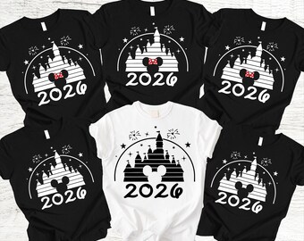 Disney Castle 2026 Shirts, Disney Family Matching T-shirt, Custom Disney Family 2026 Tee, Disney Trip Tee, 2026 Disney Family Vacation Shirt