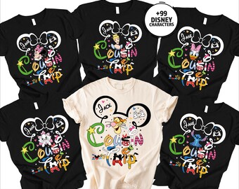 Cousin Trip Shirt, Custom Disney Cousin Vacation Tee, Personalized Name Character Shirt, Family Matching 2026