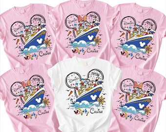 Maglietta personalizzata Disney Cruise 2026, maglietta coordinata per la crociera in famiglia, outfit personalizzato per le vacanze.
