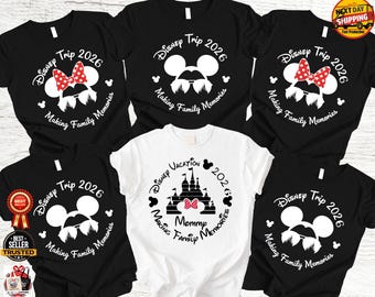 Disney 2026 Shirt, Custom Disneyworld Tee, Disney Family Trip Shirt, Disneyland Tshirt, Disney Travel Shirt Personalized Disney Castle Shirt