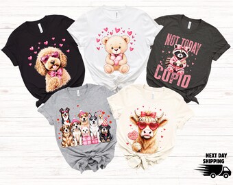 Valentine Heart Lovers Tee with Sweet Characters and Love Theme Gift for Women Men