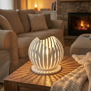 Designerski świecznik LED LUMAÉ | Minimalistyczna lampa stołowa drukowana w 3D | Pomysł na prezent do domu | Urodzinowa parapetówka zdjęcie 1