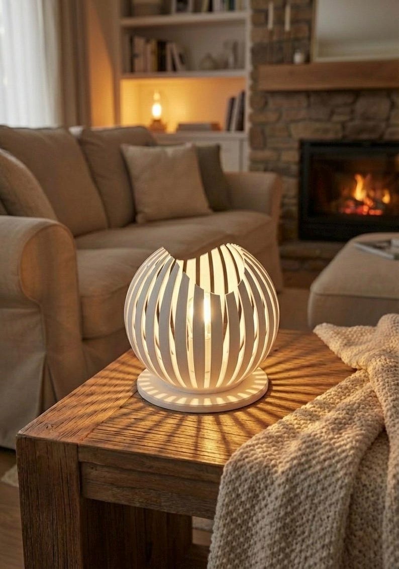 Designerski świecznik LED LUMAÉ | Minimalistyczna lampa stołowa drukowana w 3D | Pomysł na prezent do domu | Urodzinowa parapetówka zdjęcie 1