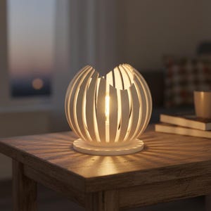 Designerski świecznik LED LUMAÉ | Minimalistyczna lampa stołowa drukowana w 3D | Pomysł na prezent do domu | Urodzinowa parapetówka zdjęcie 5