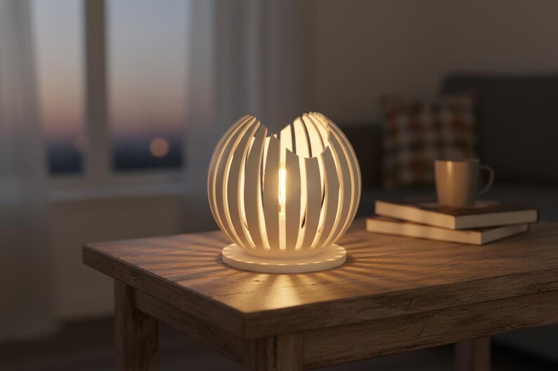 Designerski świecznik LED LUMAÉ | Minimalistyczna lampa stołowa drukowana w 3D | Pomysł na prezent do domu | Urodzinowa parapetówka zdjęcie 5