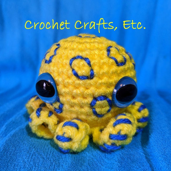 Crochet Blue Ringed Octopus (Made to order)