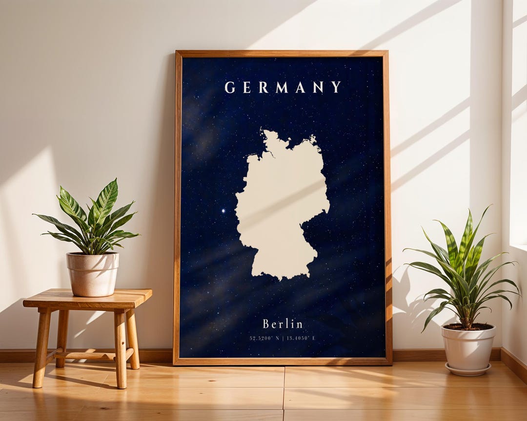 Germany Map Print Germany Map PRINT, Europe Map, Travel Lover Map Poster, Black and Beige ...