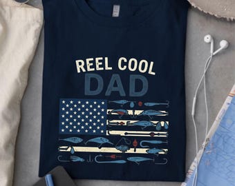 Reel Cool Dad - Diseño de camiseta vintage para papá pescador