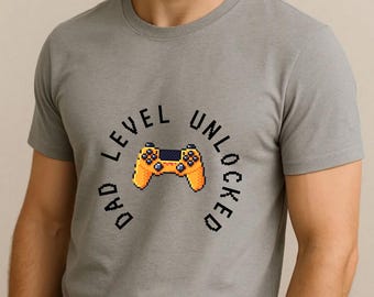 Sudadera "Nivel de papá desbloqueado", regalo para papá gamer, camiseta gamer para papá primerizo, camiseta gamer para el Día del Padre, camiseta para papá gamer, diseño de videojuegos pixel art