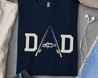 Camiseta de papá pescador, diseño de caña de pescar para papá, regalo para papá pescador, camiseta de pesca para el Día del Padre, camiseta de papá pescador de lubina, camiseta de papá pescador