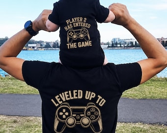 Camiseta "El jugador 2 ha entrado en el juego", Anuncio de embarazo para gamers, Camiseta para papá gamer, Camiseta para papá gamer, Regalo para padre gamer