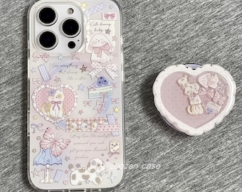 Dog Cat Pink iPhone Case, Frosted Silicone, MagSafe Compatible