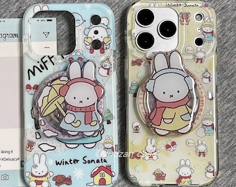 Cute Miffy Rabbit Phone Case, 2-in-1 Magnetic IMD Phone Case, iPhone 17 Pro Max Case, iPhone 17 Pro Case, iPhone 13 14 15 16 Case