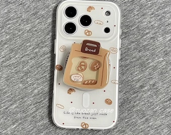Custodia per telefono con motivo a pane, custodia per iPhone 17 Pro Max, custodia MagSafe Griptok per iPhone 17, custodia per iPhone 17 Pro, custodia per iPhone 13, 14, 15 e 16
