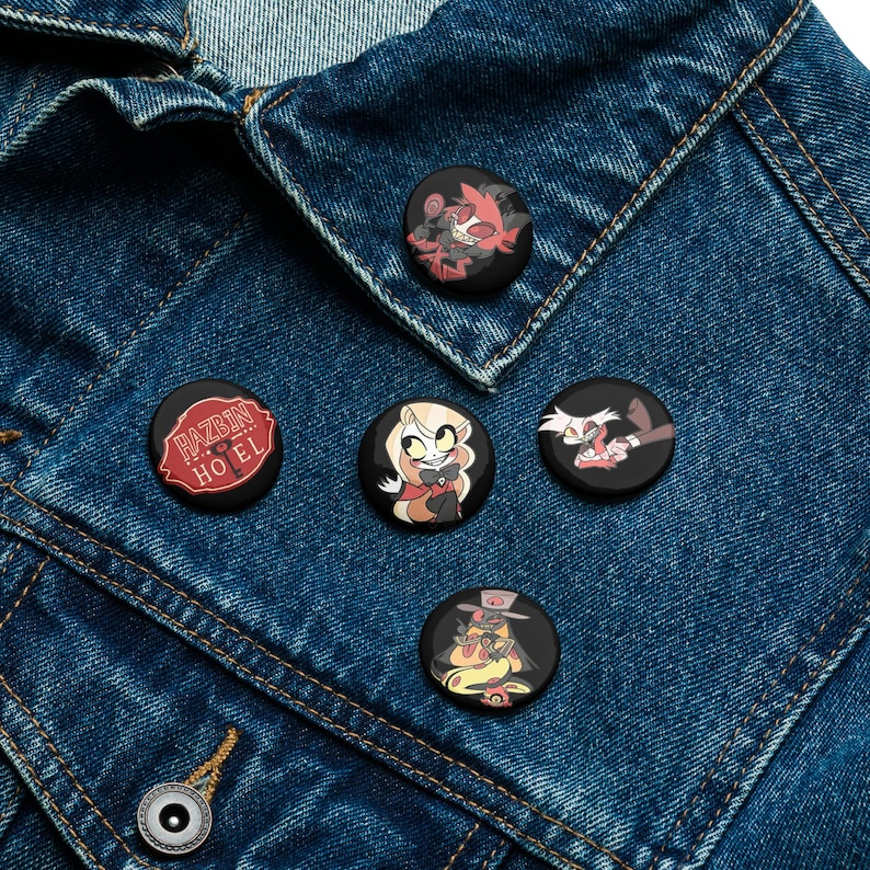 Hazbin Hotel Inspired Pin Set, Gothic Anime Pins, Demon Aesthetic ...