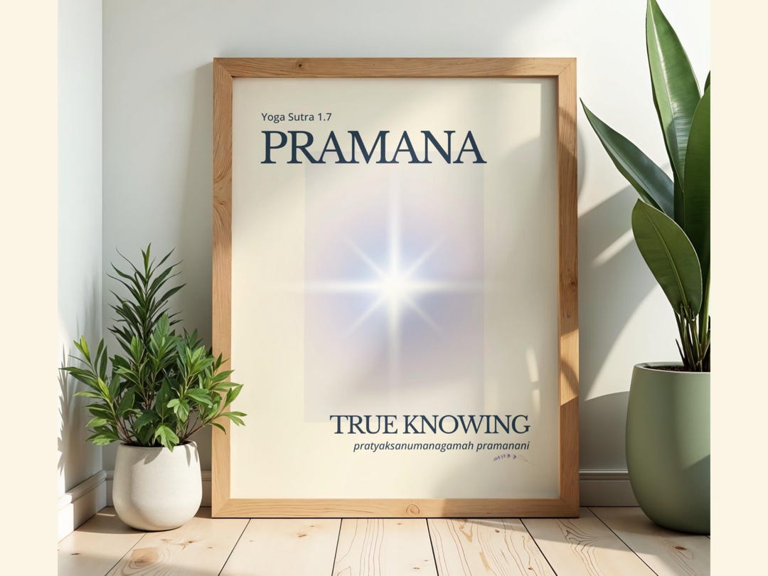Yoga Sutra 1.7 Pramana Print, Minimalist True Knowing Star Light ...