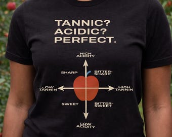 Tannic Acidic Perfect Cider T-Shirt | Cider Flavor Wheel Graphic Tee