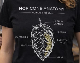 Hop Cone Anatomy Shirt Brewing Science Tee Beer Ingredient Diagram Homebrewer Gift Dark Shirt