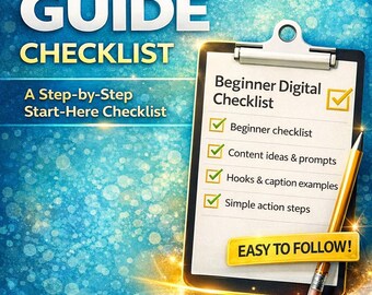 Lista kontrolna cyfrowego przewodnika dla początkujących | Online Seller PLR (pobranie cyfrowe)