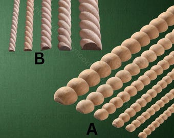 Molduras decorativas de madera tallada Twist & Beads / Molduras superpuestas para muebles, calcomanías para marcos de espejos de pared de madera / Línea de tallado de madera