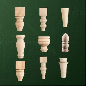 Unfinished wooden sofa legs, Turned Wooden Cabinet Feet for Sofa Table Dresser, Replacement Wood Legs, Ideal for IKEA Hacks & Home Upgrades image 5